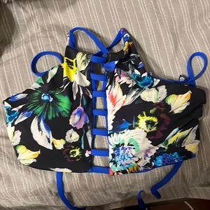 halter floral medium bikini top